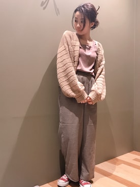 「スクエアネック(ネック)」｜atsumiさん（レディース・156cm）の冬コーディネート