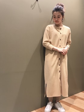 「ワッフルワンピース」｜atsumiさん（レディース・156cm）の春コーディネート