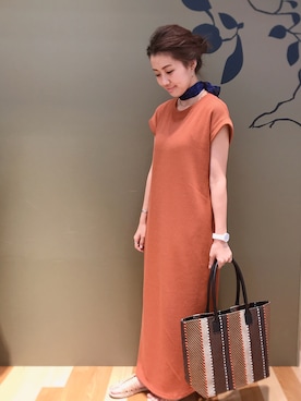 「ワッフルワンピース」｜atsumiさん（レディース・156cm）の春コーディネート