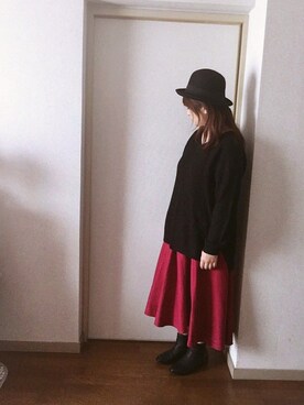 「AS KNOW AS plus（アズノゥアズプラス）のアイテム（その他アウター）」を使った、yuhinaさん（レディース・158cm）の冬コーディネート