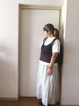 「CODEのアイテム」を使った、yuhinaさん（レディース・158cm）の夏コーディネート