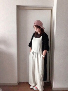 「salut!（サリュ!）のアイテム（キャップ）」を使った、yuhinaさん（レディース・158cm）の春コーディネート