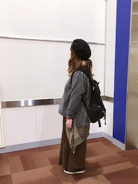 「RAY CASSIN（レイカズン）のアイテム（ハンチング/ベレー帽）」を使った、yuhinaさん（レディース・158cm）の冬コーディネート
