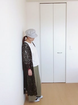 「AS KNOW AS plus（アズノゥアズプラス）のアイテム（キャスケット）」を使った、yuhinaさん（レディース・158cm）の夏コーディネート
