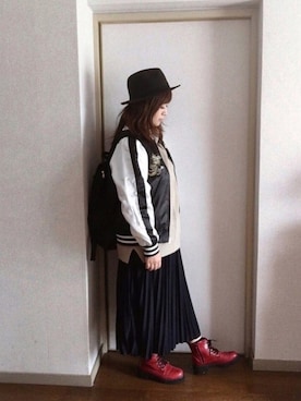 「AS KNOW AS plus（アズノゥアズプラス）のアイテム（ブルゾン）」を使った、yuhinaさん（レディース・158cm）の冬コーディネート