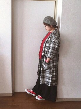 「RAY CASSIN（レイカズン）のアイテム（ハンチング/ベレー帽）」を使った、yuhinaさん（レディース・158cm）の秋コーディネート