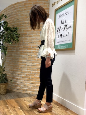 「ウェッジソール」｜なんばマルイ店さん（レディース・156cm）の夏コーディネート