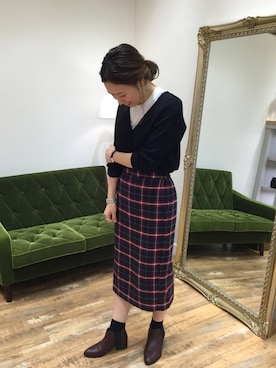 「ソックス×パンプス」｜なんばマルイ店さん（レディース・156cm）の秋コーディネート