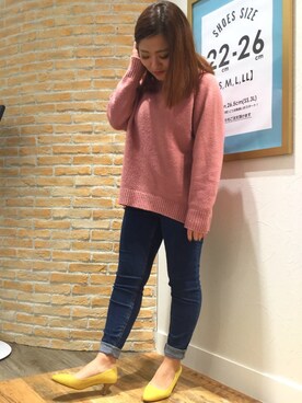 「カラーパンプス」｜なんばマルイ店さん（レディース・156cm）の冬コーディネート