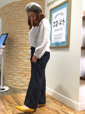 「カラーパンプス」｜なんばマルイ店さん（レディース・156cm）の冬コーディネート