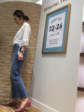 「ポインテッドトゥパンプス」｜なんばマルイ店さん（レディース・156cm）の春コーディネート
