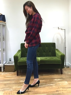 「FOREVER 21（フォーエバー トゥエンティーワン）のアイテム（トップス）」を使った、なんばマルイ店さん（レディース・156cm）の春コーディネート