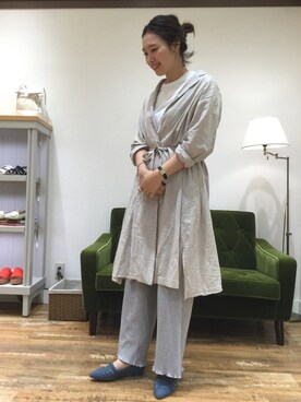 「アイテム（パンプス、ブルー系）」を使った、なんばマルイ店さん（レディース・156cm）の春コーディネート