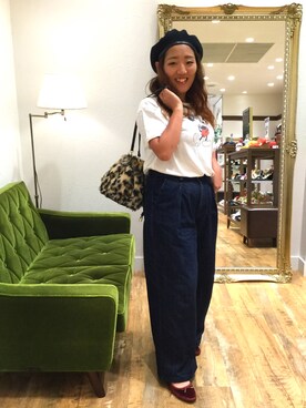 「ORiental TRaffic(ORiental TRaffic)」｜「アイテム（ハンチング/ベレー帽）」を使った、なんばマルイ店さん（レディース・156cm）の夏コーディネート