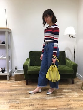 「FOREVER 21（フォーエバー トゥエンティーワン）のアイテム（トップス）」を使った、なんばマルイ店さん（レディース・156cm）の春コーディネート