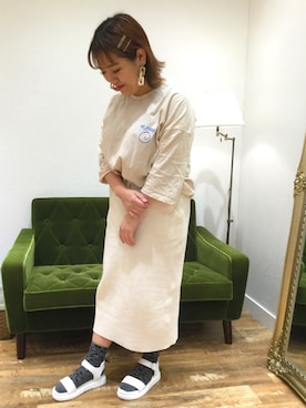 「DHOLIC（ディーホリック）のアイテム（トップス）」を使った、なんばマルイ店さん（レディース・156cm）の春コーディネート