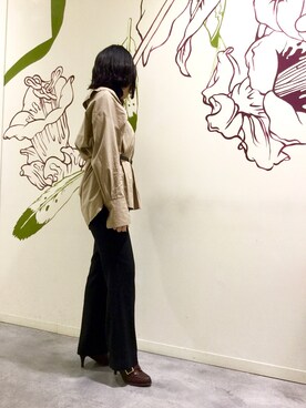 「オリエンタルトラフィック」｜「アイテム（ブーティ）」を使った、なんばマルイ店さん（レディース・156cm）の冬コーディネート
