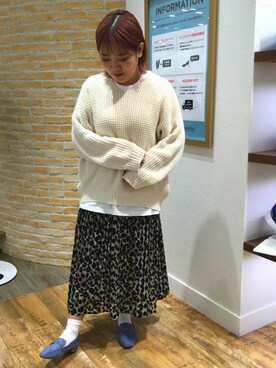 「WA ORiental TRaffic（ダブルエーオリエンタルトラフィック）の★ビットスクエアローファー★2114（ローファー）」を使った、なんばマルイ店さん（レディース・156cm）の春コーディネート