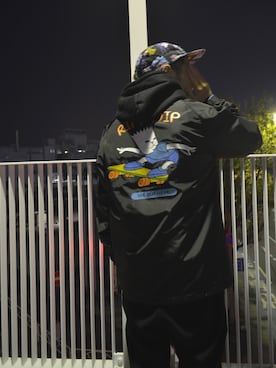 「RIPNDIP（リップンディップ）のアイテム（ジャケット/アウター）」を使った、たぬきさん（メンズ・162cm）の秋コーディネート
