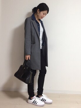 「UNIQLO（ユニクロ）のWOMEN ウルトラストレッチジーンズ（デニムパンツ）」を使った、yui  さん（レディース・164cm）の冬コーディネート