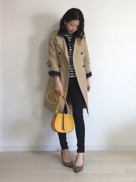 「ベルイエロー」｜「アイテム（その他アウター）」を使った、yui  さん（レディース・164cm）の春コーディネート