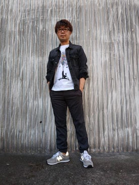 「NANO universe（ナノユニバース）のアイテム（デニムジャケット）」を使った、mineさん（メンズ・160cm）の冬コーディネート