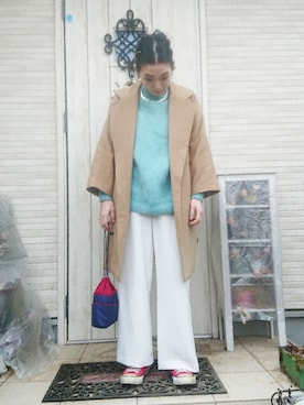 「オールスター」｜「アイテム（チェスターコート）」を使った、shiiiiiさん（レディース・162cm）の冬コーディネート