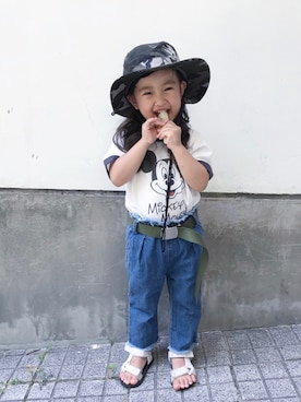 「ミッキー」｜はならん。さん（キッズ・90cm）の夏コーディネート