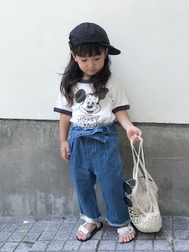 「ミッキー」｜はならん。さん（キッズ・90cm）の夏コーディネート