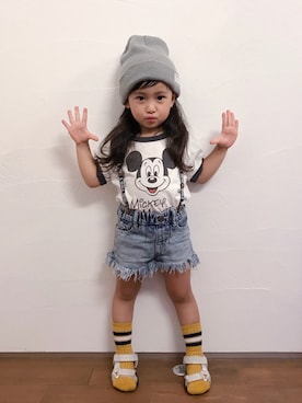 「ミッキー」｜はならん。さん（キッズ・90cm）の夏コーディネート