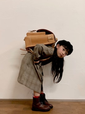 「ランドセル」｜「アイテム（ジャケット/アウター）」を使った、はならん。さん（キッズ・120cm）の冬コーディネート