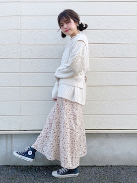 「Lara Flamingo（ララフラミンゴ）のアイテム」を使った、yukie.さん（レディース・155cm）の秋コーディネート