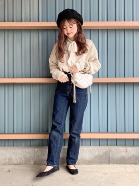 「ハイウエストストレートジーンズ」｜yukie.さん（レディース・155cm）の秋コーディネート