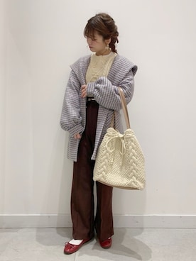 「WEGO（ウィゴー）のWEGO/バレエシューズ（バレエシューズ）」を使った、yukie.さん（レディース・155cm）の冬コーディネート