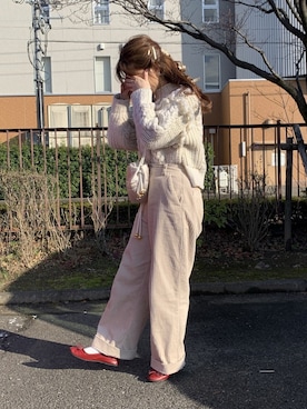 「WEGO（ウィゴー）のWEGO/バレエシューズ（バレエシューズ）」を使った、yukie.さん（レディース・155cm）の冬コーディネート