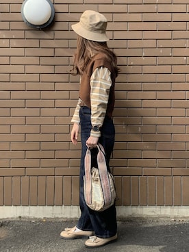 「コクーンシルエットジーンズ」｜yukie.さん（レディース・155cm）の冬コーディネート
