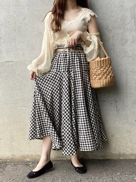 「H&M（エイチ・アンド・エム）のアイテム（バレエシューズ）」を使った、yukie.さん（レディース・155cm）の春コーディネート