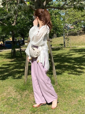 「アプレジュール」｜「アイテム（サンダル）」を使った、yukie.さん（レディース・155cm）の春コーディネート