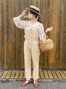 「fd style（エフディ スタイル）のアイテム（オールインワン・サロペット）」を使った、yukie.さん（レディース・155cm）の夏コーディネート