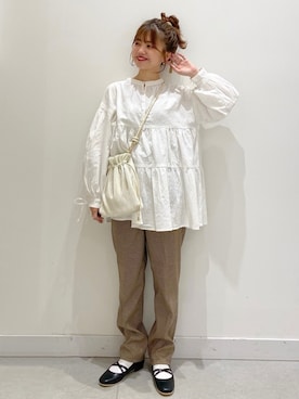「チュニック」｜「アイテム（財布/小物）」を使った、yukie.さん（レディース・155cm）の夏コーディネート