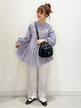 「チュニック」｜「アイテム（財布/小物）」を使った、yukie.さん（レディース・155cm）の秋コーディネート