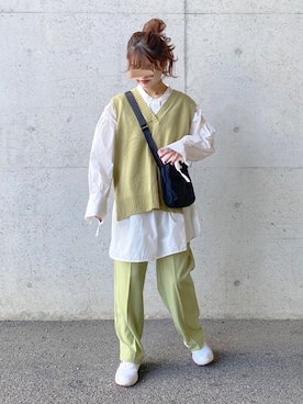 「チュニック」｜「アイテム（財布/小物）」を使った、yukie.さん（レディース・155cm）の秋コーディネート