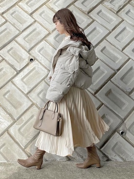 「fifth（フィフス）の中綿ショートダウンコート（ダウンジャケット/コート）」を使った、yukie.さん（レディース・155cm）の秋コーディネート