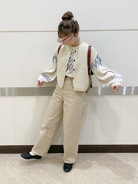 「コクーンシルエットジーンズ」｜yukie.さん（レディース・155cm）の冬コーディネート