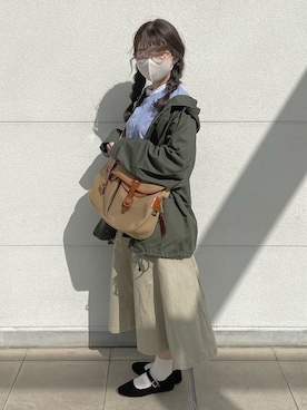 「Fizz（フィズ）のアイテム（モッズコート）」を使った、yukie.さん（レディース・155cm）の冬コーディネート