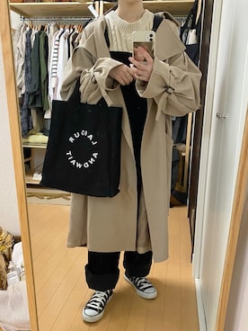 「apres jour（アプレジュール）のアイテム（トレンチコート）」を使った、yukie.さん（レディース・155cm）の春コーディネート