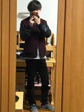 「Confirm（コンファーム）のアイテム（スタジャン）」を使った、まひろさん（メンズ・173cm）の冬コーディネート