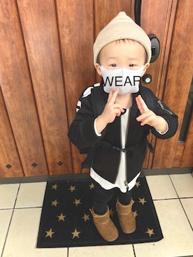 「北海道」｜「しまむら（シマムラ）のアイテム」を使った、na＊さん（キッズ・90cm）の冬コーディネート