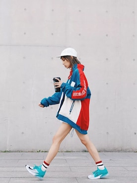 「ROARINGWILDのアイテム（ジャケット/アウター）」を使った、李钰琦さん（レディース・166cm）の冬コーディネート