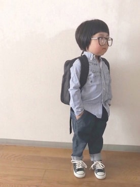 「黒リュック」｜「アイテム（ラッピングキット）」を使った、mRSさん（キッズ・100cm）の冬コーディネート